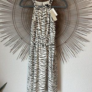 Banana Republic Halter Zebra Print Dress